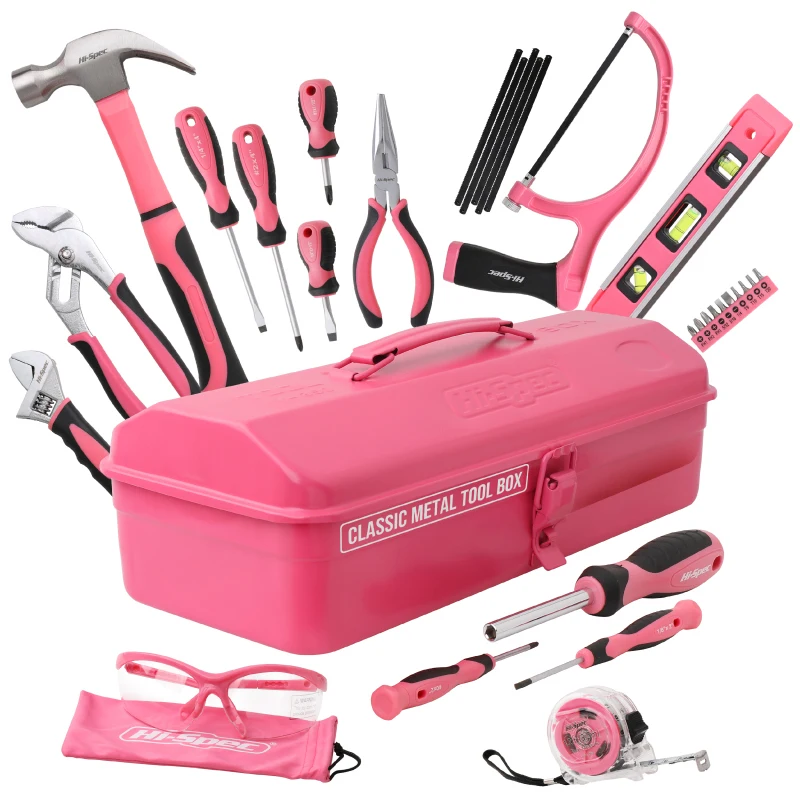 Pink Home Tool Box Waterproof Portable Professional Suitcase Equipment Storage Outdoor Toolbox Contains Outillage Caisse Gifts