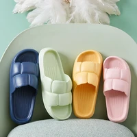 chunky slippers women home fuzzy shoes womens summer slides plain color designer flip flops unisex bath shower slippers 2022