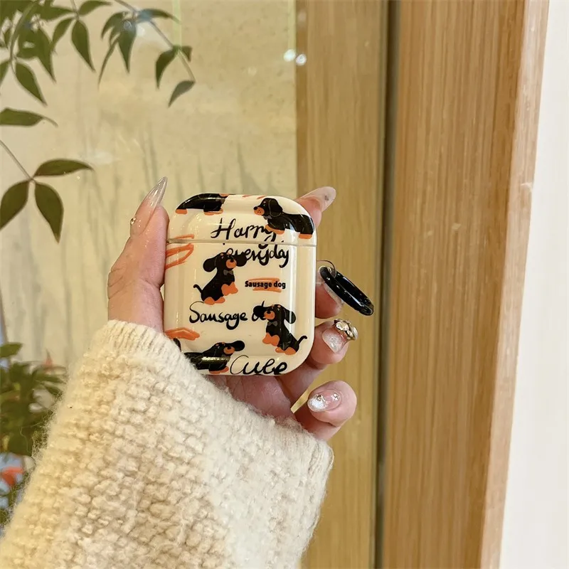 

Cute Cartoon Animal Sausage Dog With Hook Boy Gilr For Airpods Pro 2 3soft Protective Cover Girl Headphone Carrying Box Funda