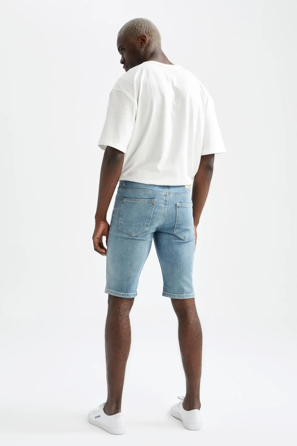 DeFacto Сезон лето Мужская джинсовые зауженные джинсы Бермуды короткие уличная