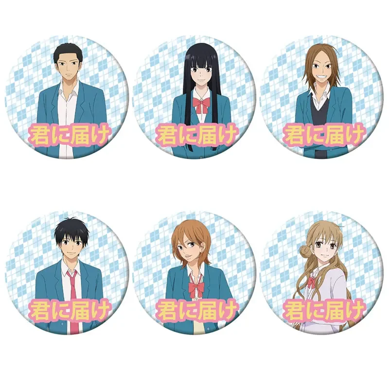 Брошь в стиле аниме KiminiTodoke булавки мультяшная фигурка Kuronuma Sawako Kazehaya Shouta броши