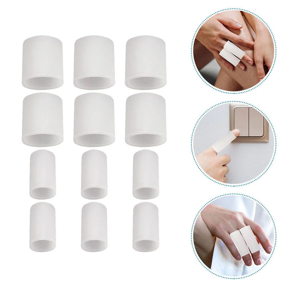 

12 Pcs Flexible Thumb Protector Corn Pain Relief Finger Flexible Thumb Protector Sleeves White Sebs Comfortable