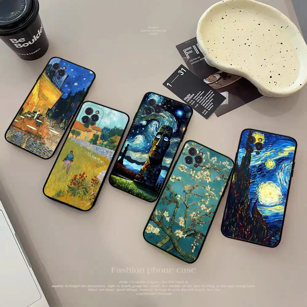 Чехол для телефона V-Van G-Gogh Starry Sky Art мягкий силиконовый чехол iphone 15 14 13 12 11 Pro Mini XS MAX 8
