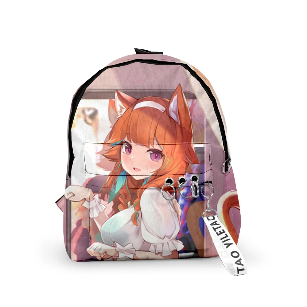 

Hololive Takanashi Kiara Backpacks Boys/Girls pupil School Bags 3D Print Keychains Oxford Waterproof Funny Cute Small Backpacks