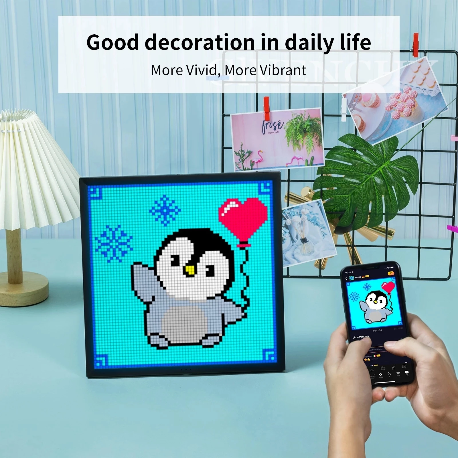 Цифровая фоторамка Divoom Pixoo 64 с 64*64 пикселями художественная