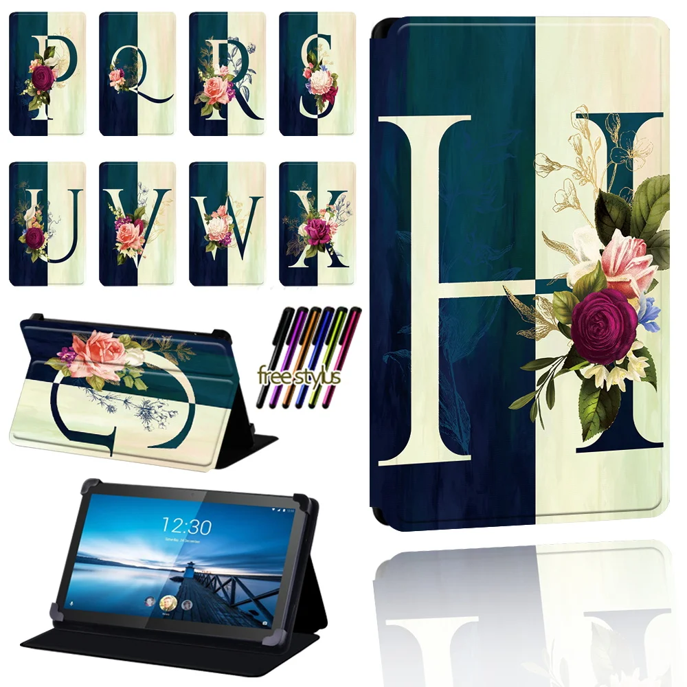 

Чехол для планшета Lenovo Smart Tab M8 8 дюймов/M8 LTE/Tab M10 10,1 дюйма/M10 LTE, чехол с полубуквенным принтом, защитный чехол из искусственной кожи с подставко...