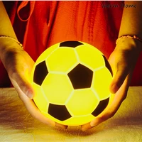 creative cool gift magical fantastic glowing football lamp silicone night table light outdoor camping breathing usb rechargeable