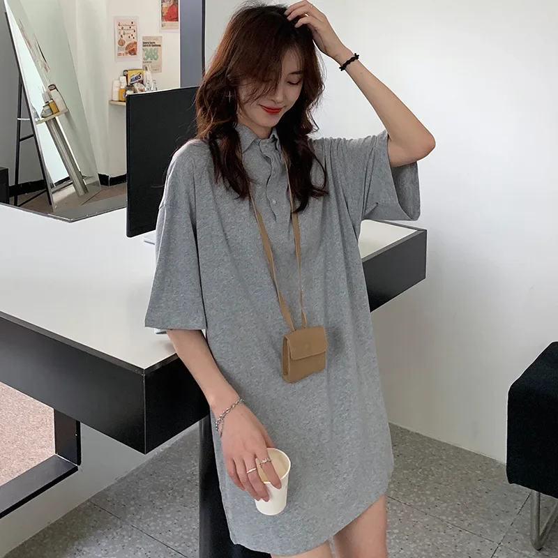 

Новая летняя стильная свободная тонкая юбка-футболка, модель GRAY22