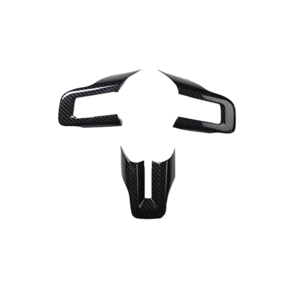 

Carbon Fiber ABS Car Interior Steering Wheel Cover Trim Moldings Car Styling for Ford Mustang 2015-2020