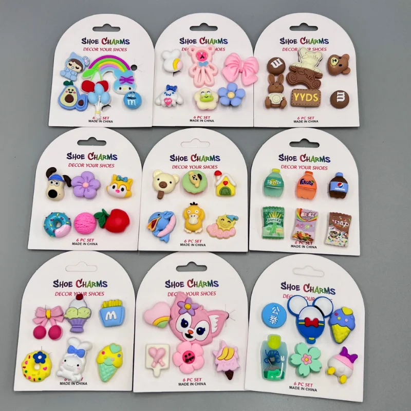 10/18/30/40/50 Styles/Set Cute Animals Pretty Pink Luxury Decorations For Croc Shoe Buckle Charm Funny Gifts For Children'S Day