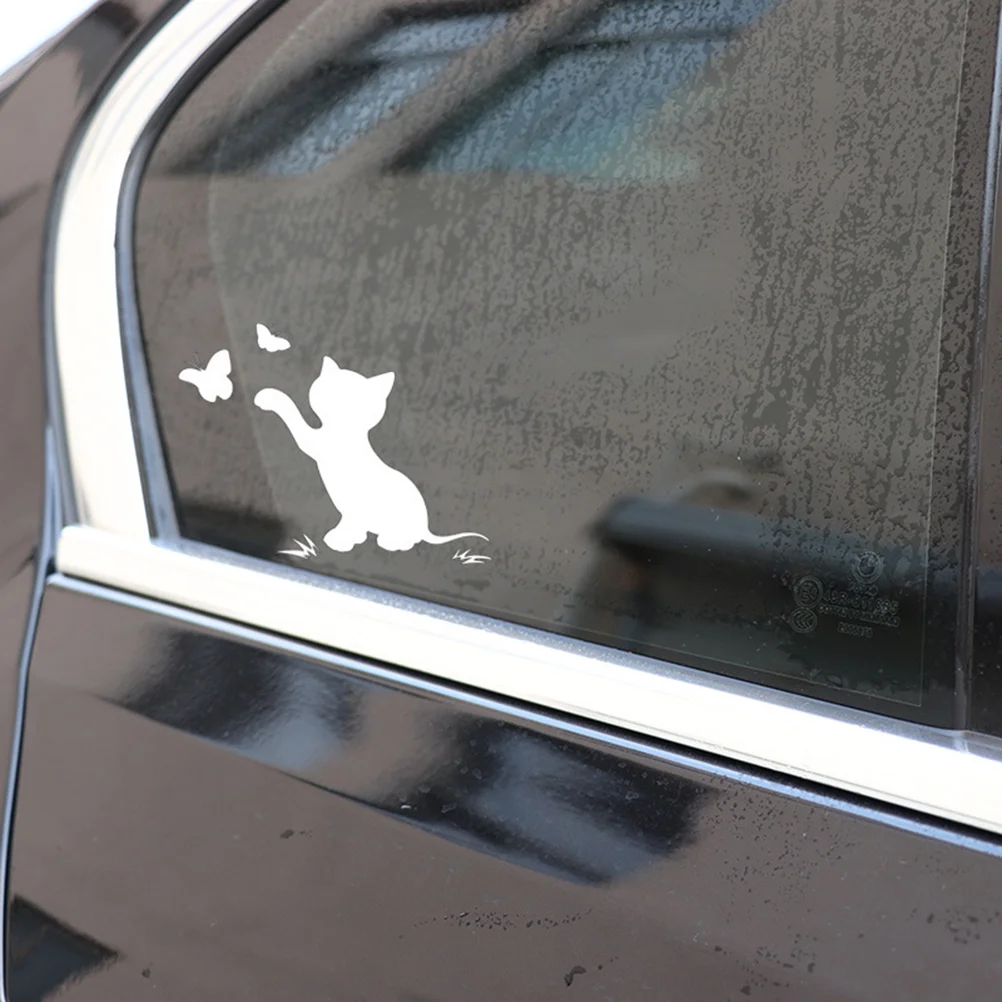 

4 Pcs Flapping Cat Car Sticker Cartoon Bumper Stickers Cover Truck Window Decals