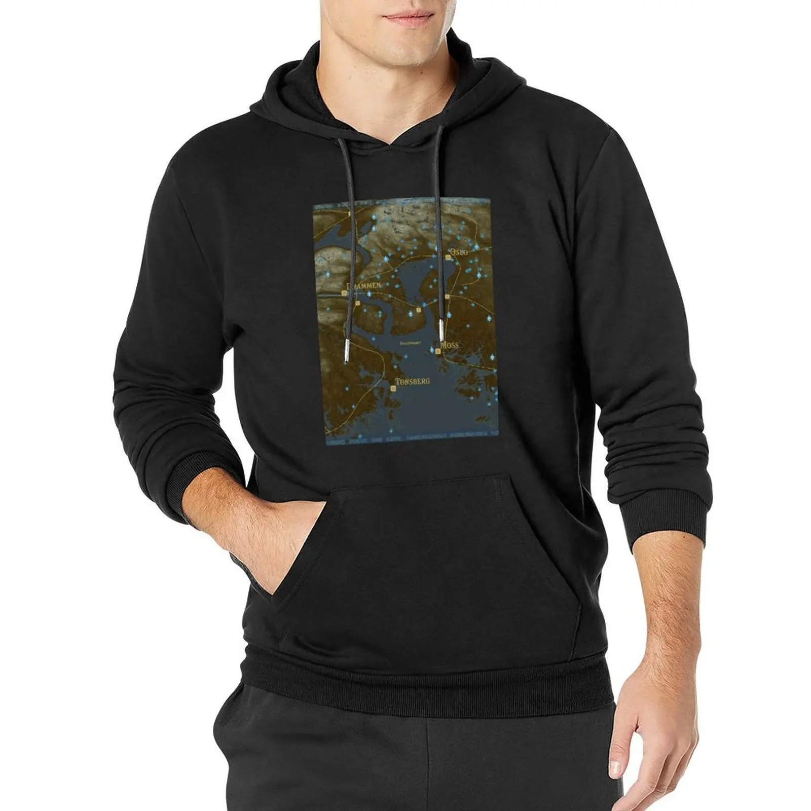 Карта осло Panger (BotW-style) Пуловер с капюшоном мужская одежда спортивный костюм