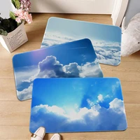 sun blue sky and white clouds entrance door mat cheaper anti slip modern living room balcony printed bedside area rugs