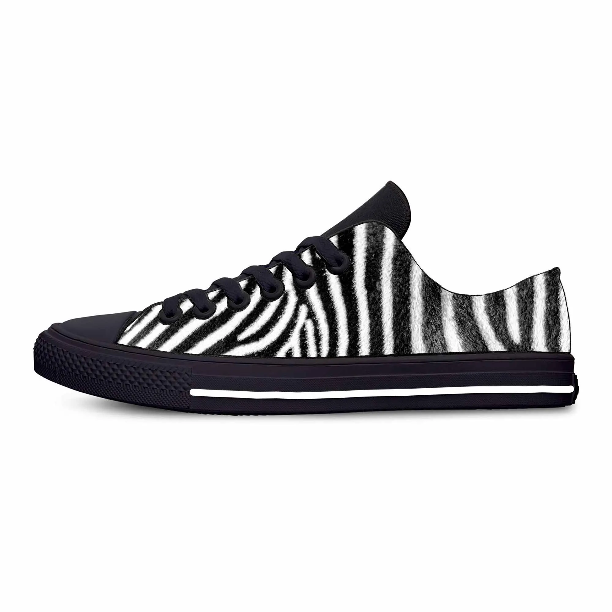 

Animal Zebra Skin Stripe Pattern Aesthetic Fashion Casual Cloth Shoes Low Top Comfortable Breathable 3D Print Men Women Sneakers