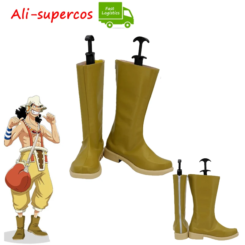 

One Cos Piece Usopp Cosplay Shoes Long Boots Anime Costumes Accessory Adult Halloween Party Disguise Suit Props Custom Made