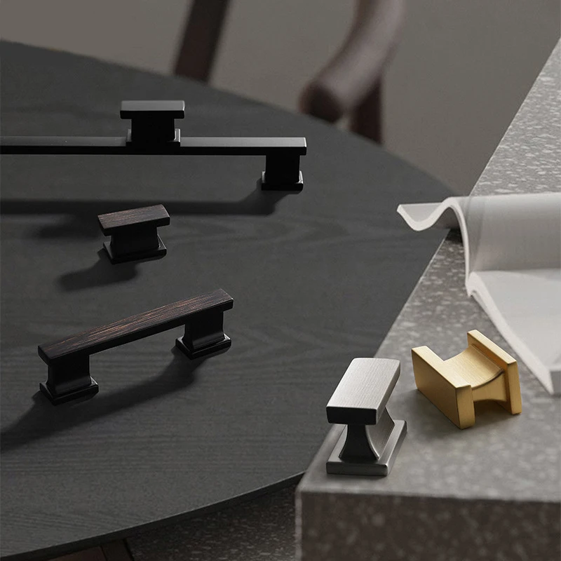 WV Современный шкаф для хранения черное золото ручки и кухонного шкафа ящиков