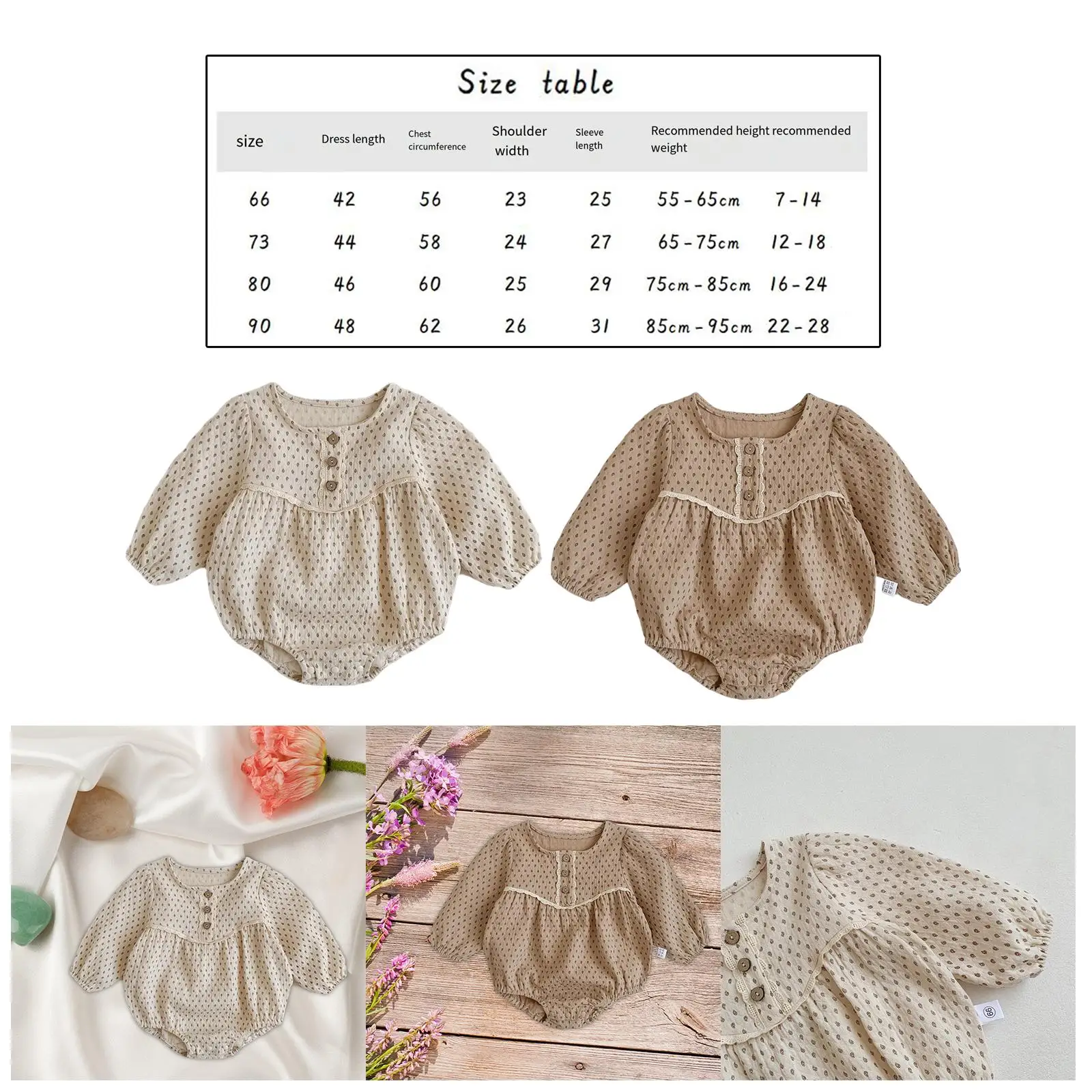

Cute Newborn Infant Romper Jumpsuit Bodysuit Sunsuit Clothes Spring Autumn Clothing Long Sleeve Playsuits Baby Girls Clothes