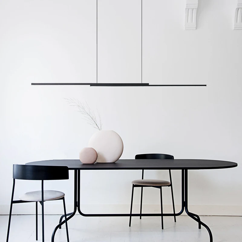 Люстра для итальянского ресторана, простой современный дизайн стола для обеда, светодиодная лента для острова, минималистичный офис.