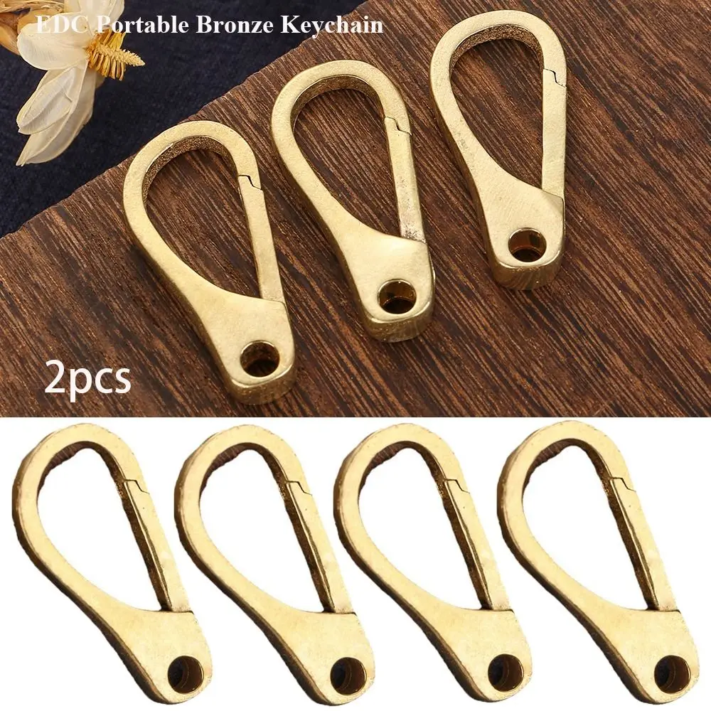 

2pcs Bronze Bronze Keychain Backpack Buckle Bronze Keychains Lightweight Hanging Buckle for Outdoor Tool