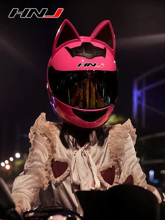 Мотоциклетный шлем HNJ лонгслив с кошачьими ушками для мотокросса взрослых