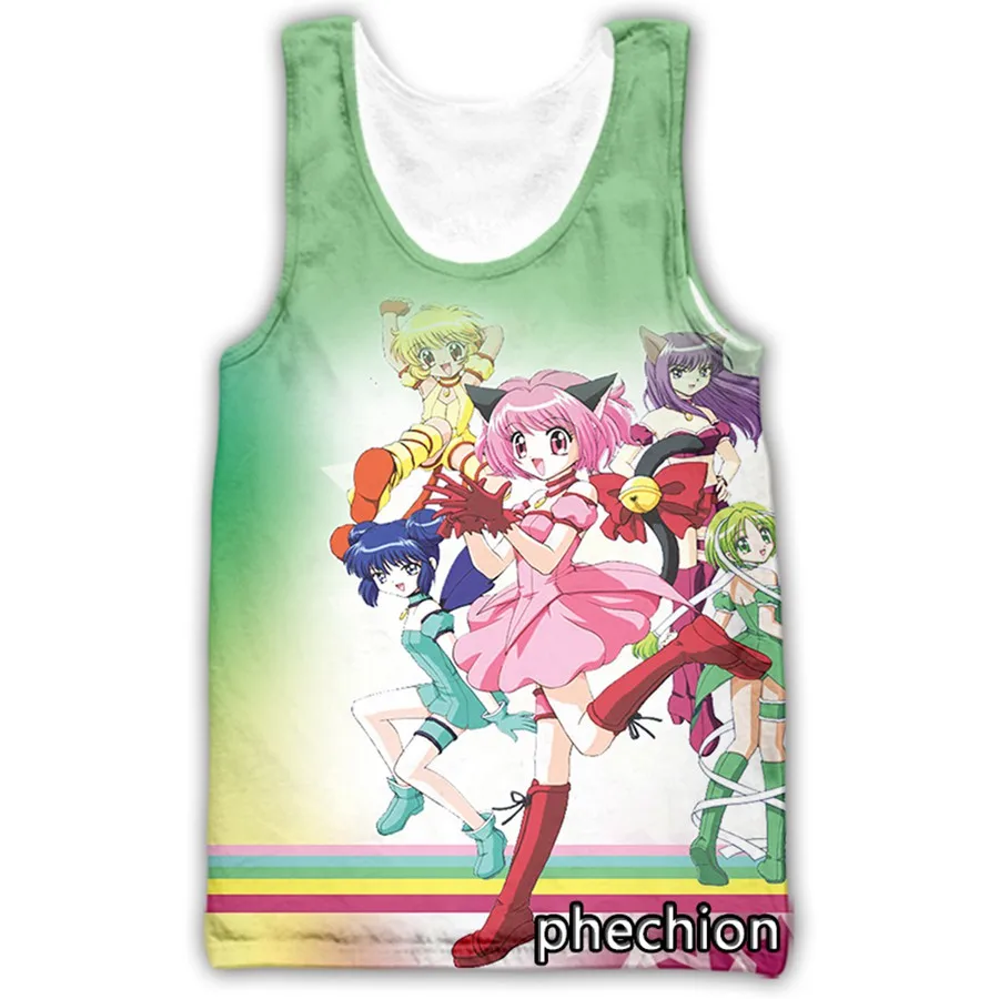 Phechion Токио Mew 3D печатная повседневная майка Верхняя Нижняя рубашка рубашки