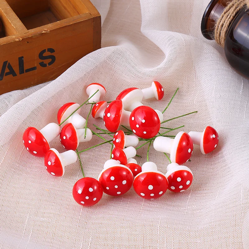 

10Pcs 3cm Mini Foam Mushroom Artificial Plant Flower For Wedding Fungus Decoration DIY Wreath Gift Scrapbooking Craft Bacterium