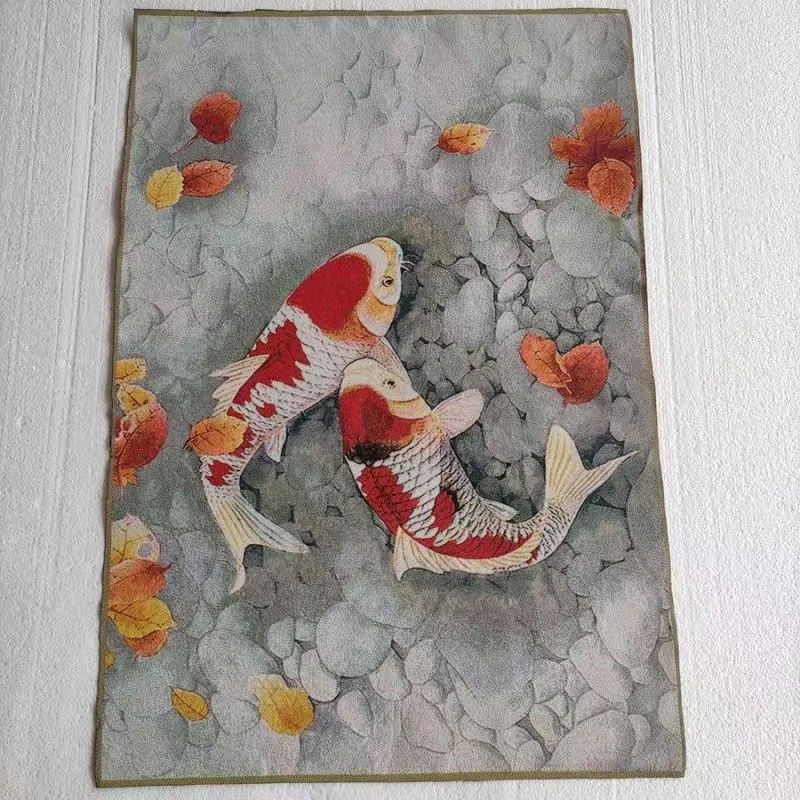 Картина ткани с вышивкой Тханка картина Два рыбы для украшения дома и офиса