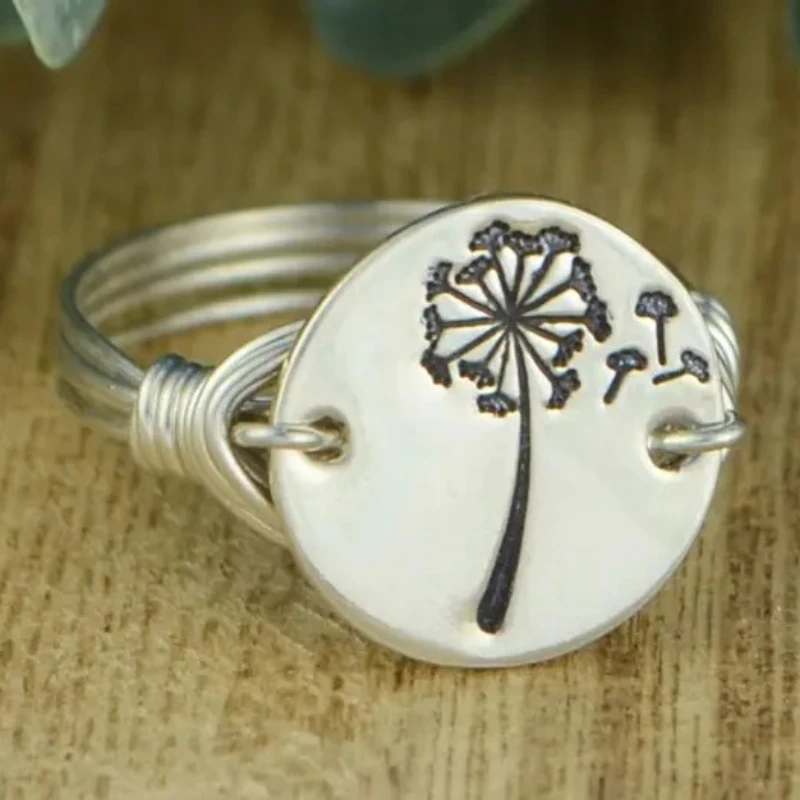 Старинные Кольца Одуванчика для Женщин Мужчин Готический Творческий Одиночная