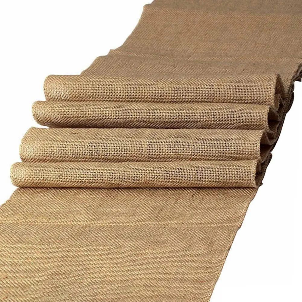 

Party Gadget Christmas Banquet Lace Burlap Restaurant Wedding Decoration Birthday Table Runner Dining Room Home Rustic Vintage