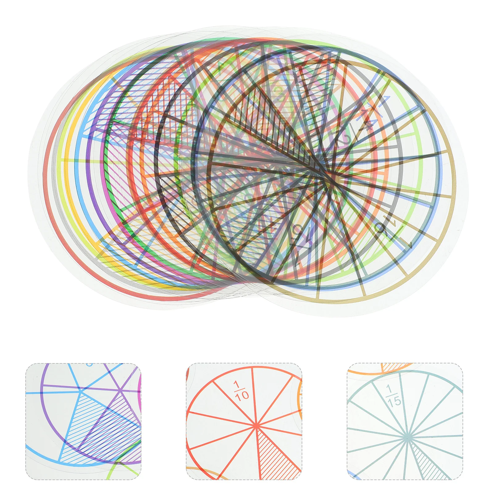 

16 Sheets Kids Tools Fraction Manipulatives Intelligence Development Plaything Puzzle Circles Children Pvc