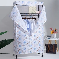 dormitory simple folding hanging clothing wardrobe high capacity removable clothes closet rolling storage cabinet home furniture