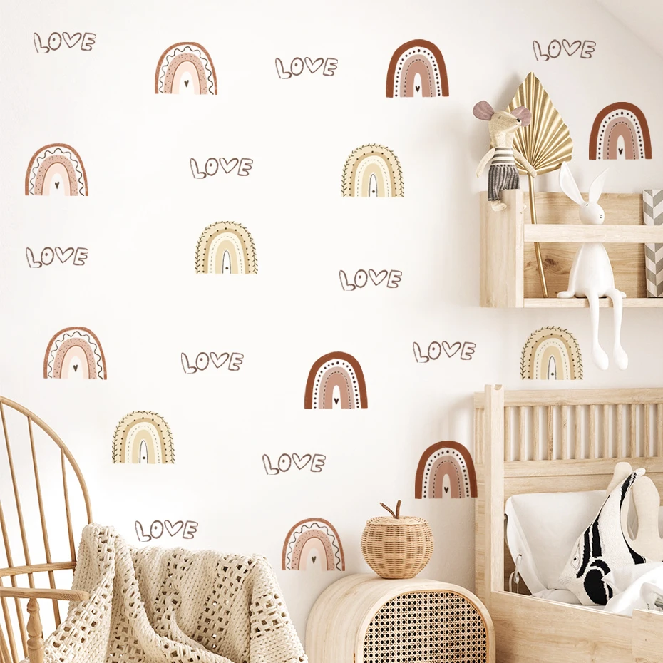 

Boho Cartoon Cute Rainbow Fairy Love Nursery Wall Decals Watercolor Gifts Kids Room Girls Bedroom Sticker Home Decor