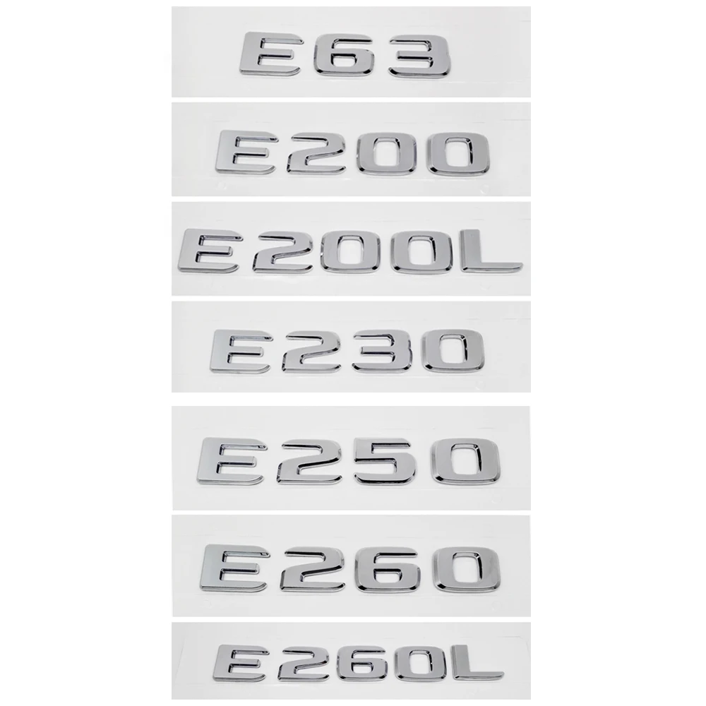 Модификация автомобиля Наклейка для Mercedes E Class W210 W211 W202 E63 E200 E200L E230 E250 E260 E260L ABS наклейка буква хромированный значок