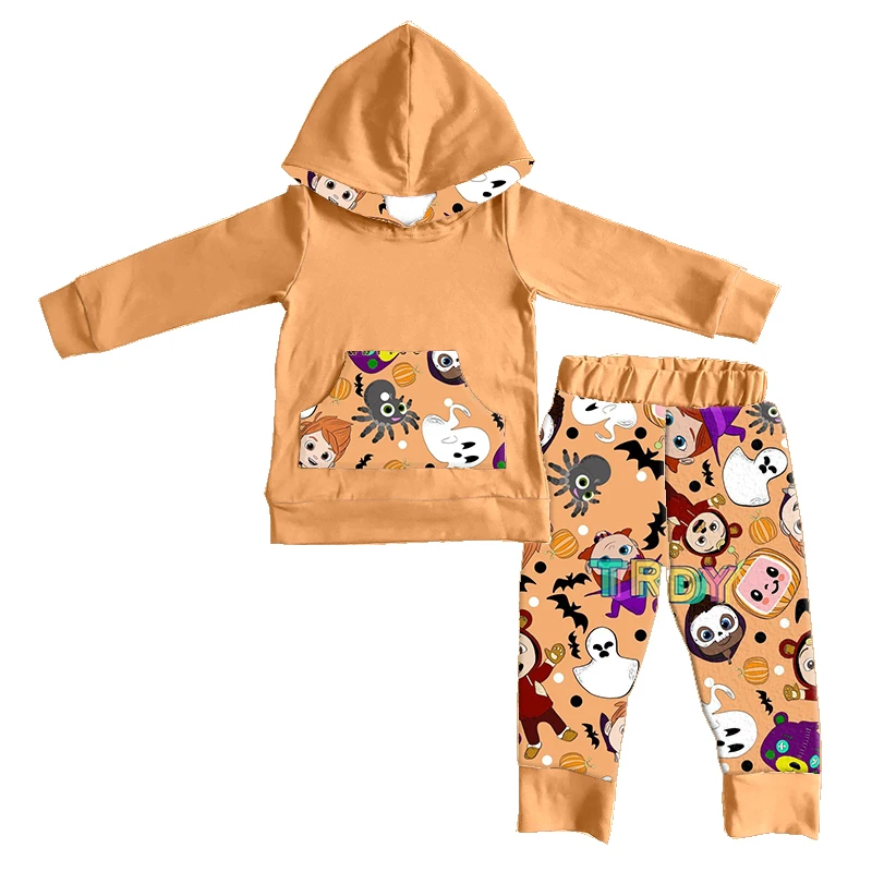 

Новинка Осень-Зима Детская толстовка с длинным рукавом с карманами леопардовой расцветки Детская Одежда наборы для мальчиков Catoon