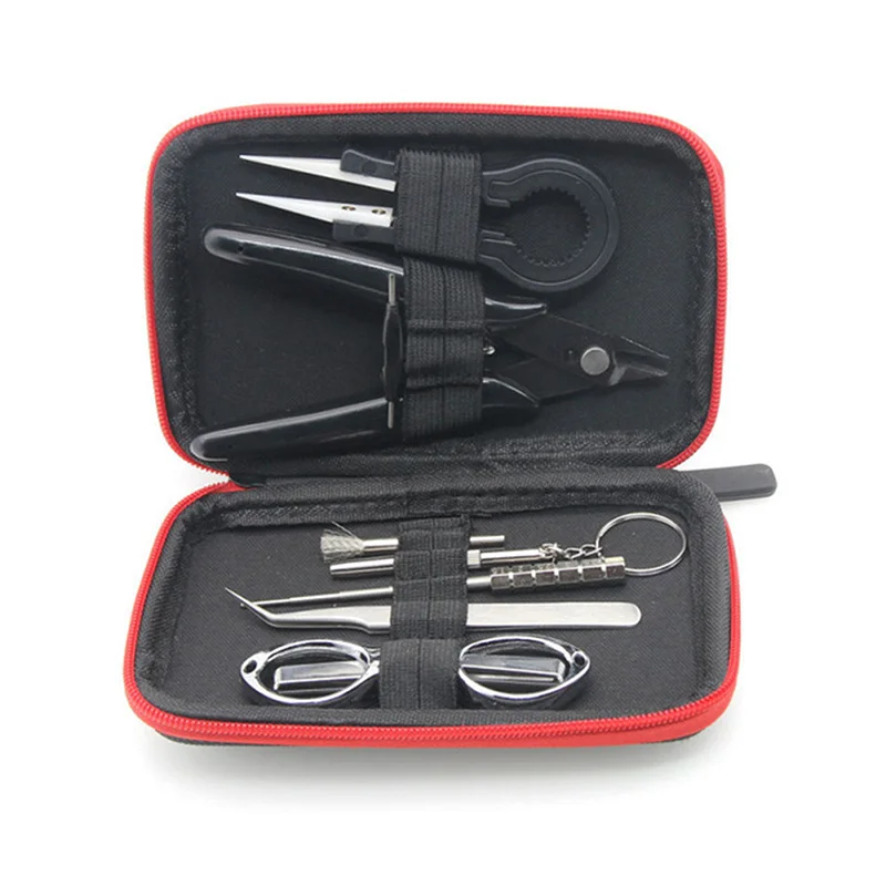 

Mini Vape DIY Tool Bag Tweezers Pliers Wire Heaters Kit Coil Jig Winding For Packing Electronic Cigarette Accessories