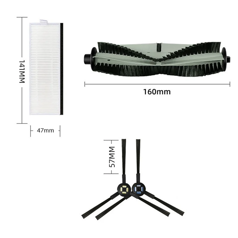 Основная щетка боковая запасные части для фильтра Hepa ILife A7 A9S V8 V8S X750 X800 X785 V80 Silvercrest