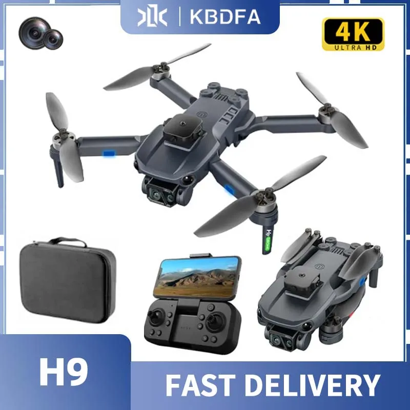 

KBDFA H9 Drone 4K HD Dual Camera Brushless Foldable Quadcopter Obstacle Avoidance 5g Wifi FPV RC Helicopters Dron Kids Toys Gift