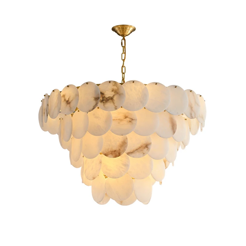 Потолочная люстра с мраморным диском хромированный потолочный светильник