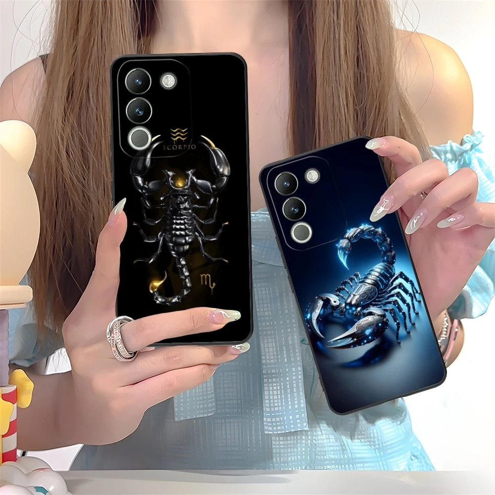 Colored Golden Scorpio Mobile Cell Phone Case for VIVO Y95 Y93 Y31 Y20 V19 V17 V15 Pro X60 NEX Black Soft Cover Shell