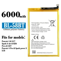 3 85v brand new 6000mah bl 58bt battery for tecno lc7 bl 58bt mobile phone