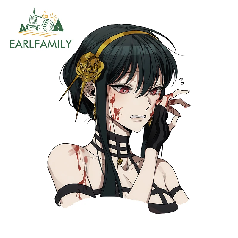 EARLFAMILY 13 см x 9 8 покрытые кровью автомобильные наклейки горячее аниме сексуальное