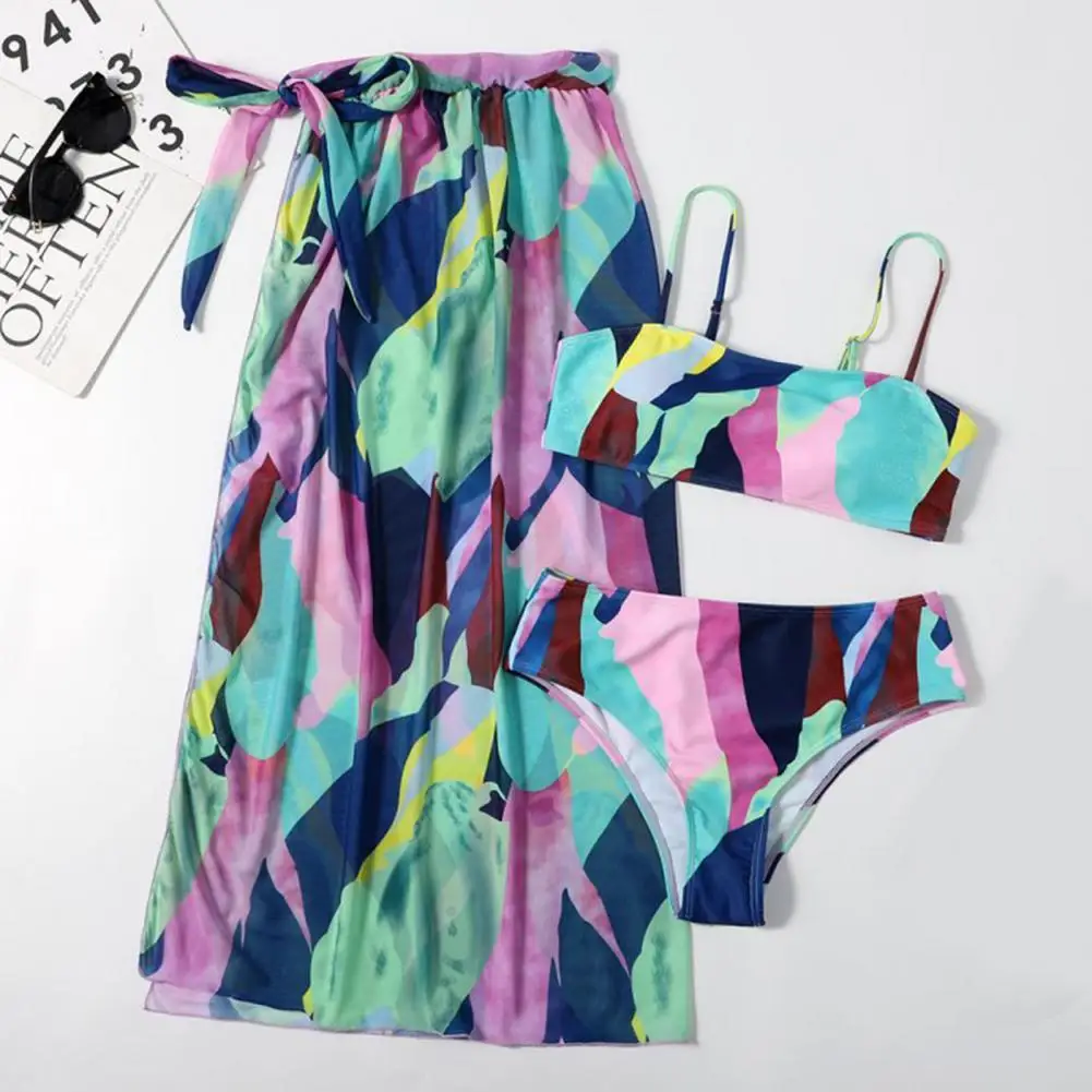 

Stylish Swimwear Split Type Four Size High Waist Women Bikini Bikini Set Bathing Suit 3Pcs/Set