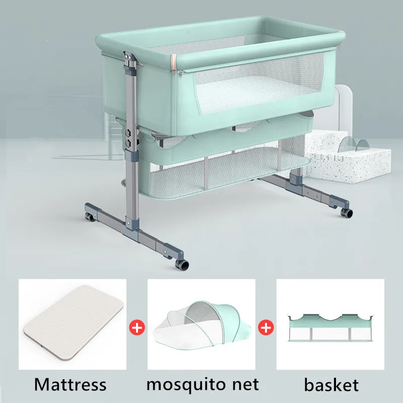 Newborn baby crib stitching bed removable and folding portable bionic baby cradle bed baby cot free mosquito nets