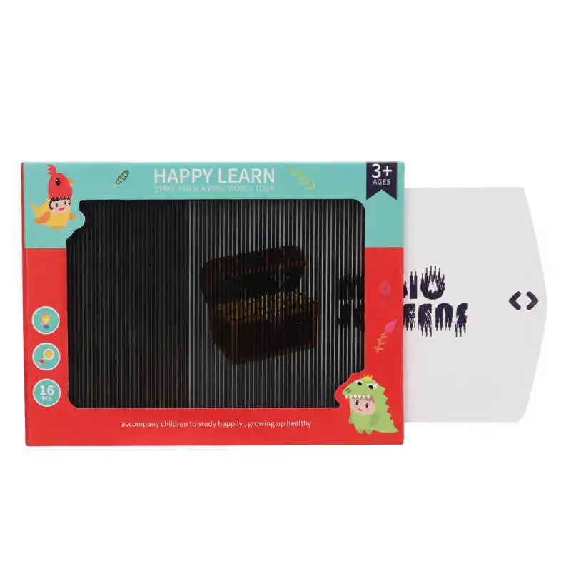 

17 шт., разноцветные 3D флеш-карты с динамическим познанием животных