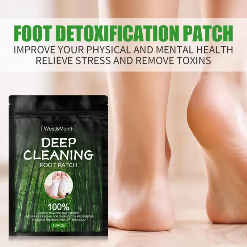 

10PCS/lot Detox Foot Patches Pads Natural Detoxification Body Toxins Stress Relief Feet Slimming Cleansing HerbalAdhesive Patch