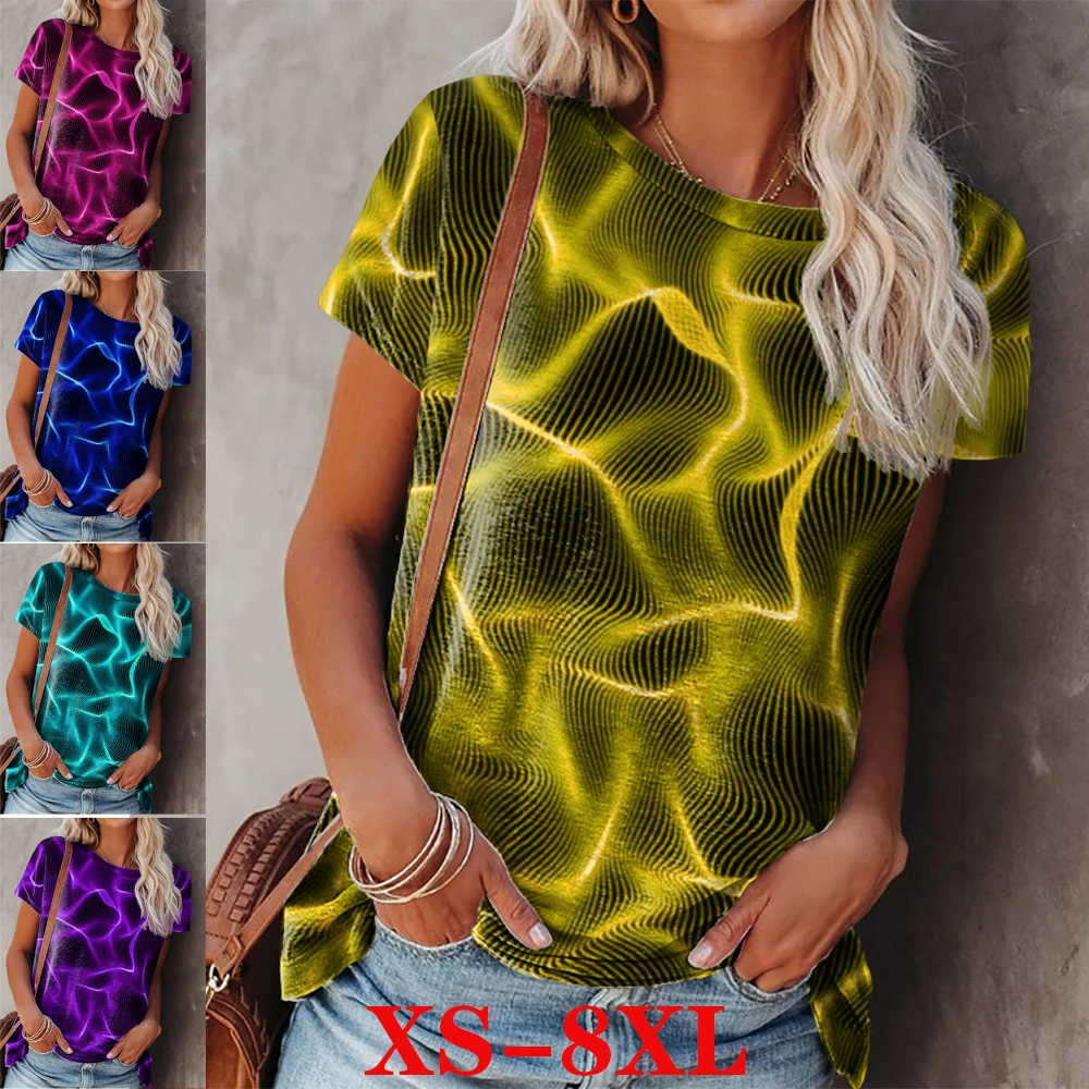 

Женская летняя футболка с круглым вырезом и коротким рукавом