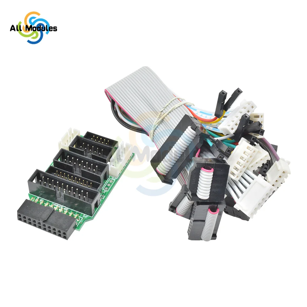 

Emulator V8 JTAG Adapter Converter with 8PCS 4 Pin 6 Pin 10 Pin 20 Pin Grey Flat Ribbon Data Cable Dupont Wire