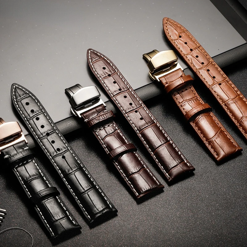 Фото Ремешок из натуральной телячьей кожи для часов Tissot Seiko, 18 мм 19 мм 20 мм 21 мм 22 мм 24 мм №3