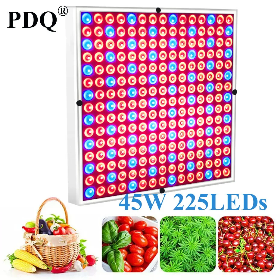 

225 leds Full Spectrum LED Plant Lamp 220V Grow Light Phytolamp For Greenhouse Flower Seeds Hydroponic Growth Light 110V 45W