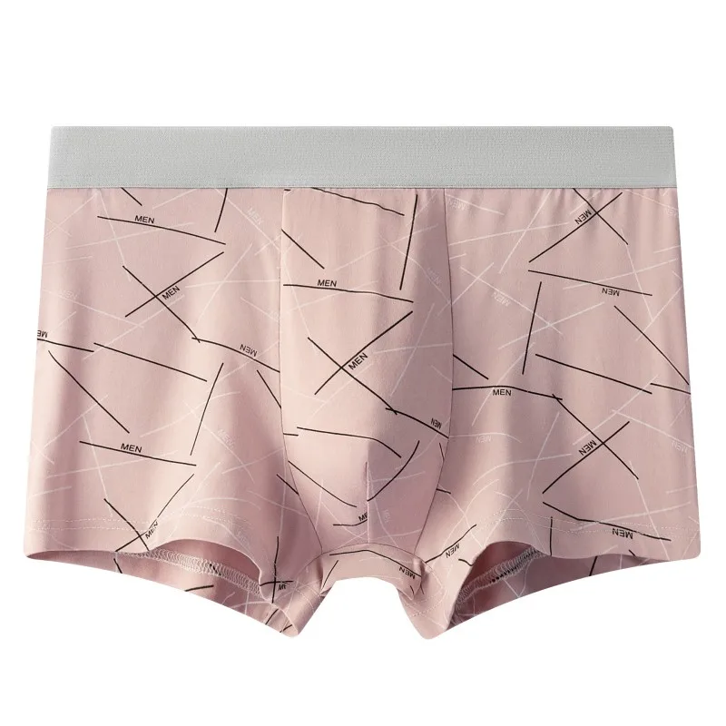 4 pieces combined in stock large size fashion youth boxer breathable mid-waist underwear